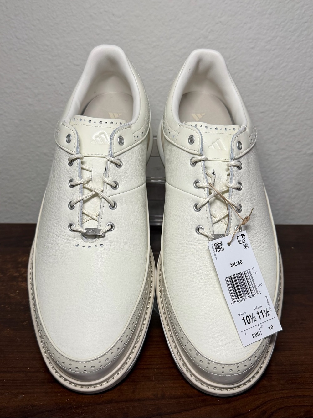 NEW men’s adidas modern classic 80 spikeless golf shoes off white grey 10.5 - Picture 3 of 10